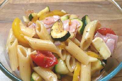 Nudelsalat mit gebratenem Gemüse nach dem issgesund-Rezept