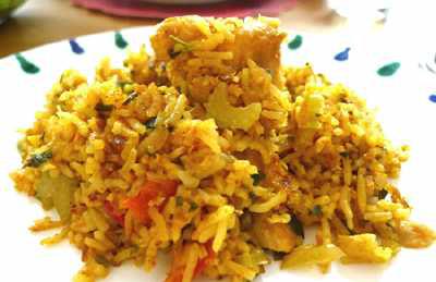 Curryreis mit gebratenem Fisch nach dem issgesund-Rezept